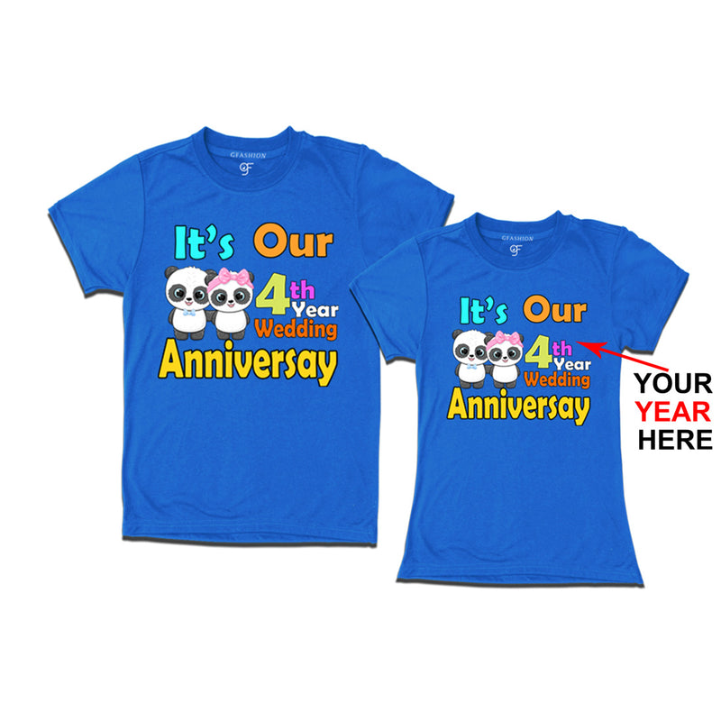 It's our wedding anniversary year Customized Couple T-shirts in Blue Color avilable @ gfashion.jpg