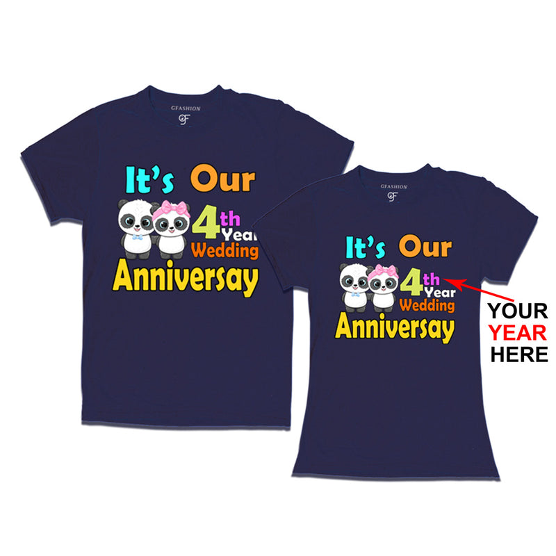 It's our wedding anniversary year Customized Couple T-shirts in Navy Color avilable @ gfashion.jpg