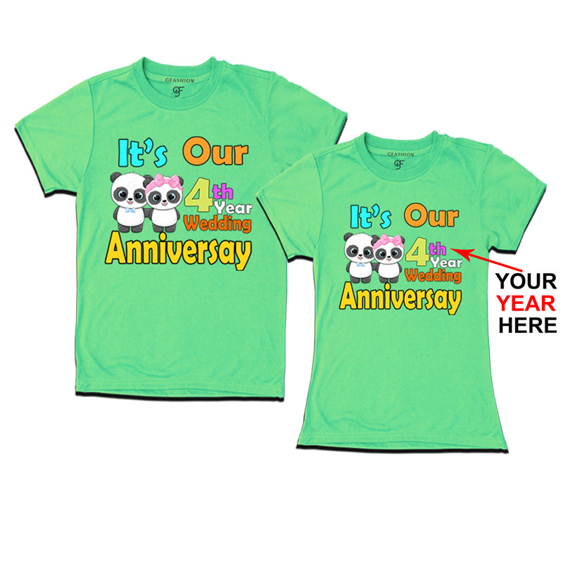 It's our wedding anniversary year Customized Couple T-shirts in Pista Green Color avilable @ gfashion.jpg