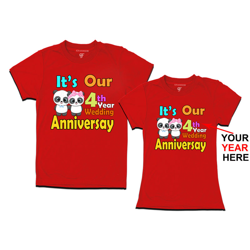 It's our wedding anniversary year Customized Couple T-shirts in Red Color avilable @ gfashion.jpg