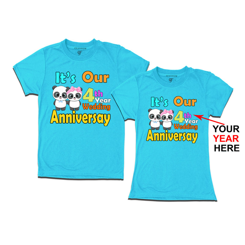 It's our wedding anniversary year Customized Couple T-shirts in Sky Blue Color avilable @ gfashion.jpg