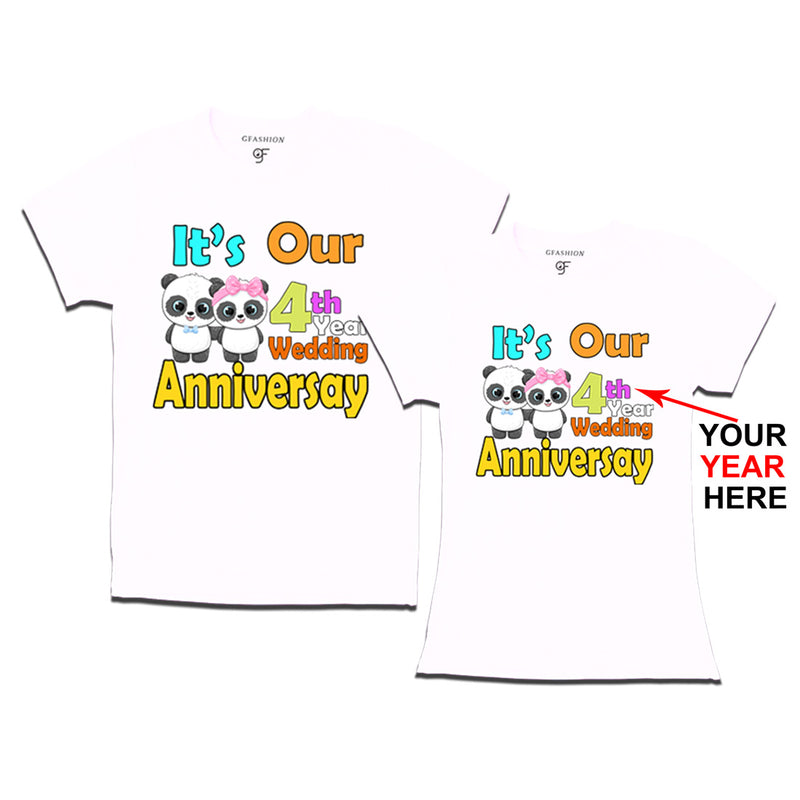 It's our wedding anniversary year Customized Couple T-shirts in White Color avilable @ gfashion.jpg