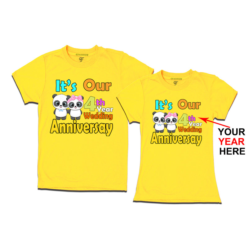 It's our wedding anniversary year Customized Couple T-shirts in Yellow Color avilable @ gfashion.jpg
