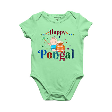 Kids Happy Pongal Baby Onesie in Pista Green Color available @ gfashion.jpg