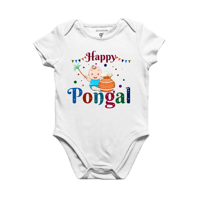 Kids Happy Pongal Baby Onesie in White Color available @ gfashion.jpg