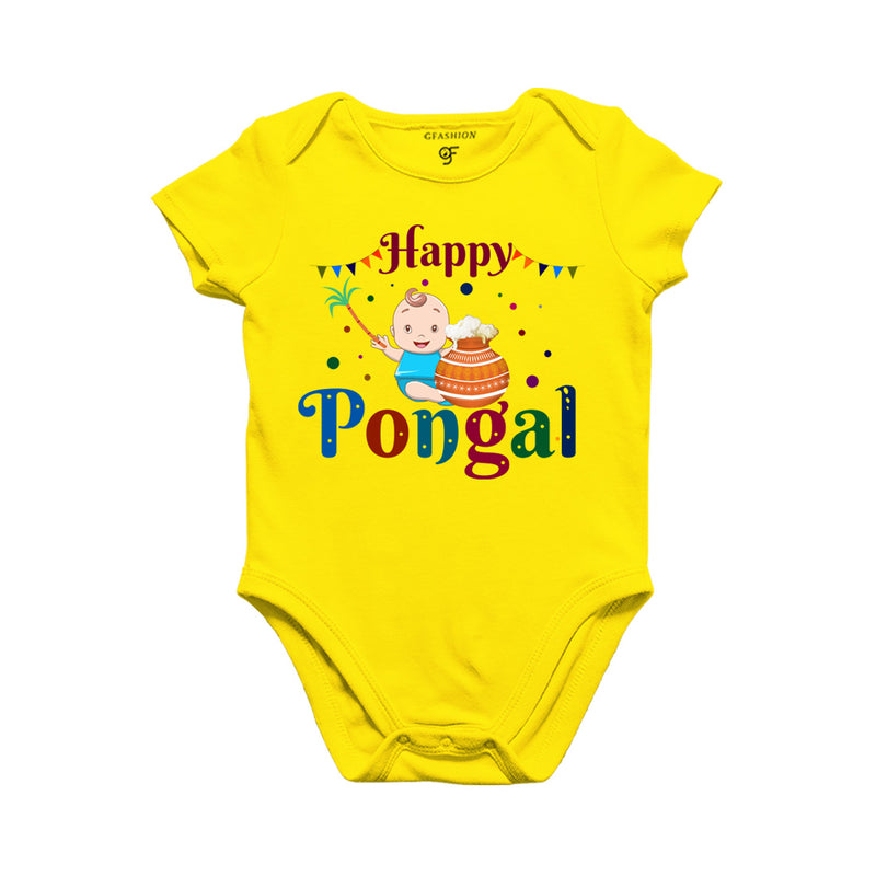 Kids Happy Pongal Baby Onesie in Yellow Color available @ gfashion.jpg