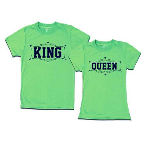 King Queen - Couple T-shirts-gfashion-pistagreen