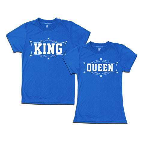 King Queen - Couple T-shirts-gfashion-blue