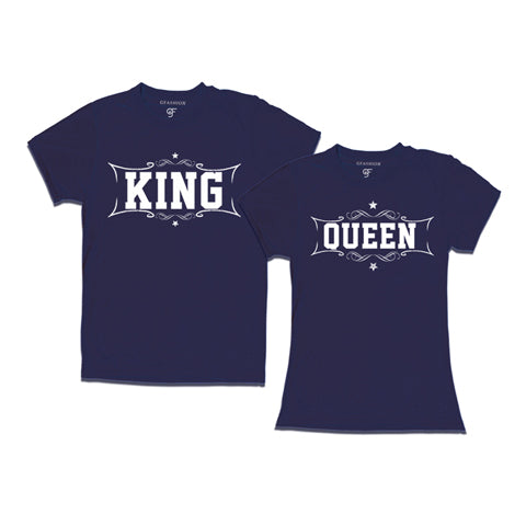 King Queen - Couple T-shirts-gfashion-navy