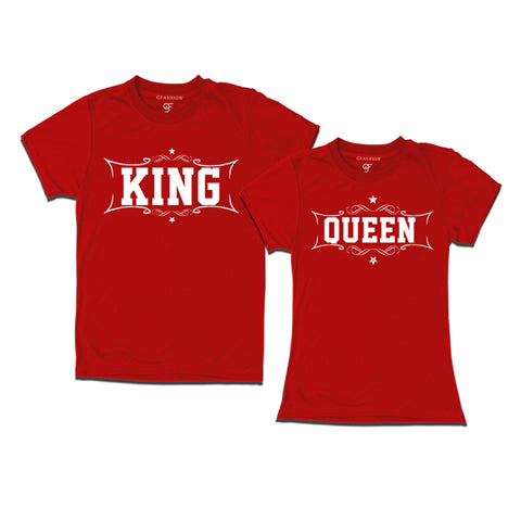 King Queen - Couple T-shirts-gfashion-red