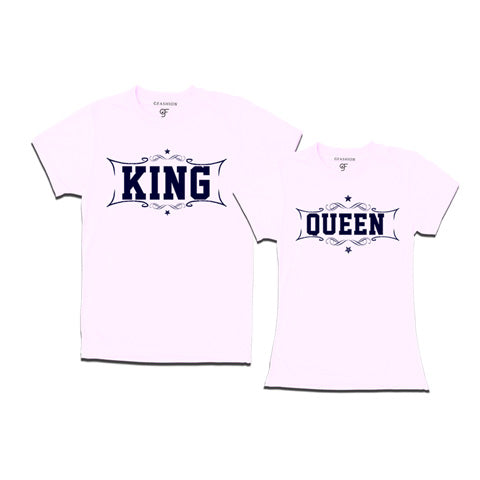 King Queen - Couple T-shirts-gfashion-white