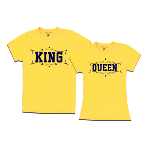 King Queen - Couple T-shirts-gfashion-yellow