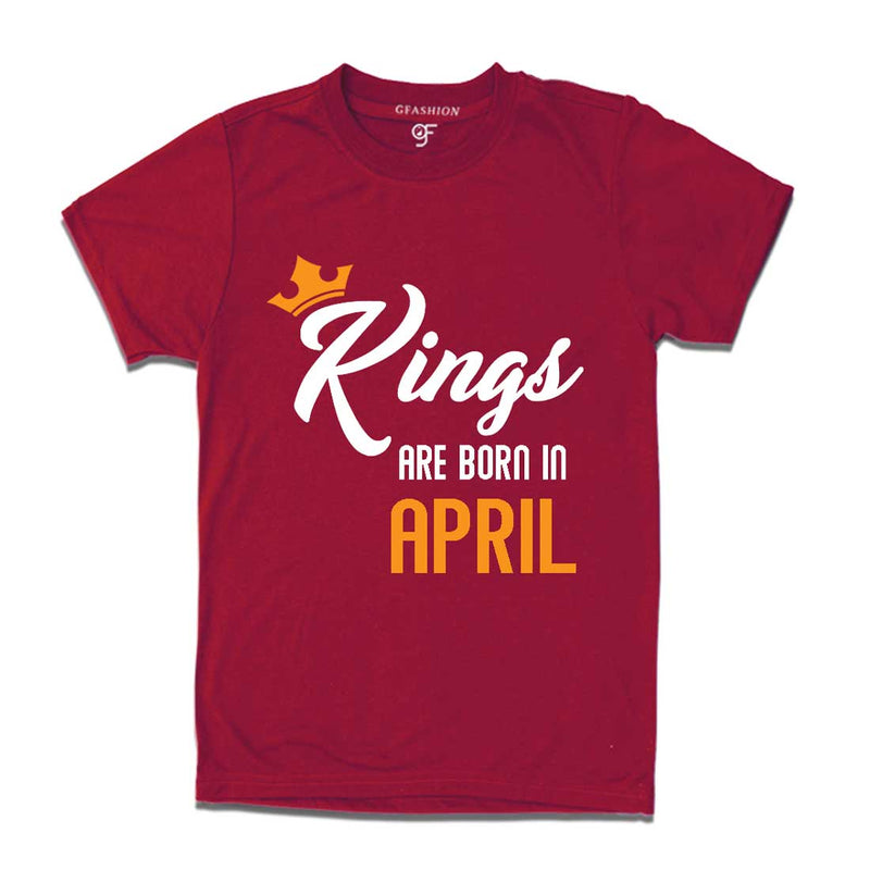 Kings are born in april-Maroon-gfashion