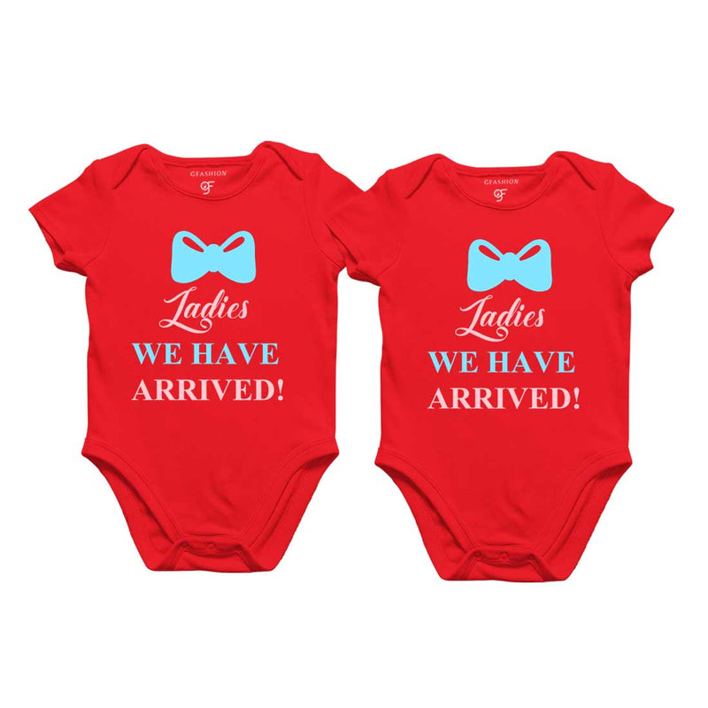 Ladies we have arrived-Twin Baby  Bodysuit in Red Color available @ gfashion.jpg