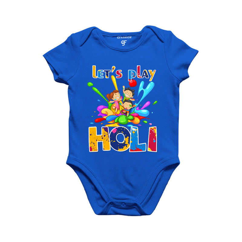 Let's Play Holi Baby Rompers in Blue Color available @ gfashion.jpg