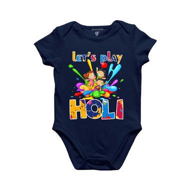 Let's Play Holi Baby Rompers in Navy Color available @ gfashion.jpg