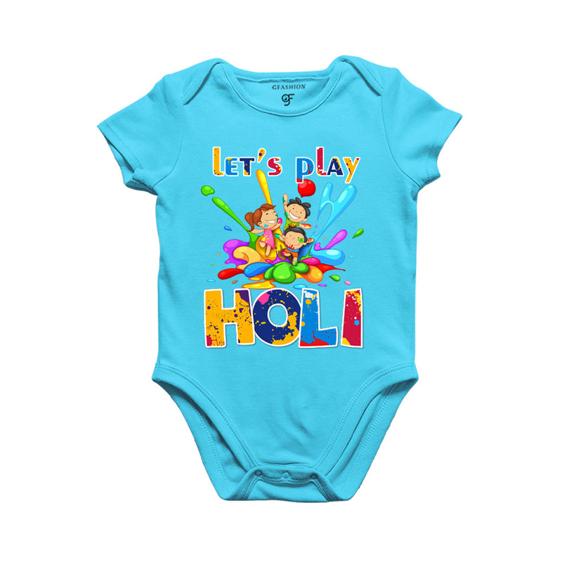 Let's Play Holi Baby Rompers in Sky Blue Color available @ gfashion.jpg