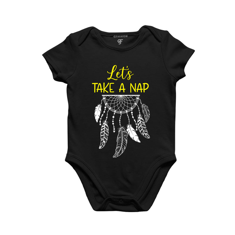 Let's Take a Nap-Baby Bodysuit or Rompers or Onesie in Black Color available @ gfashion.jpg