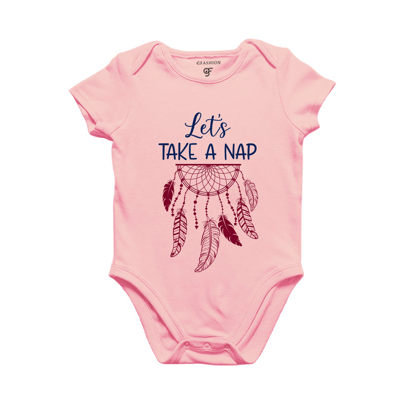 Let's Take a Nap-Baby Bodysuit or Rompers or Onesie in Pink Color available @ gfashion.jpg