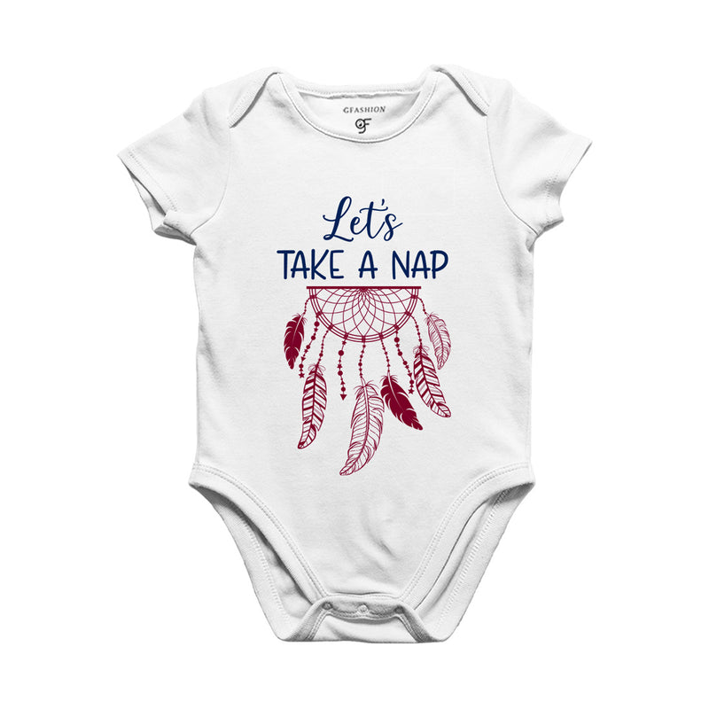 Let's Take a Nap-Baby Bodysuit or Rompers or Onesie in White Color available @ gfashion.jpg