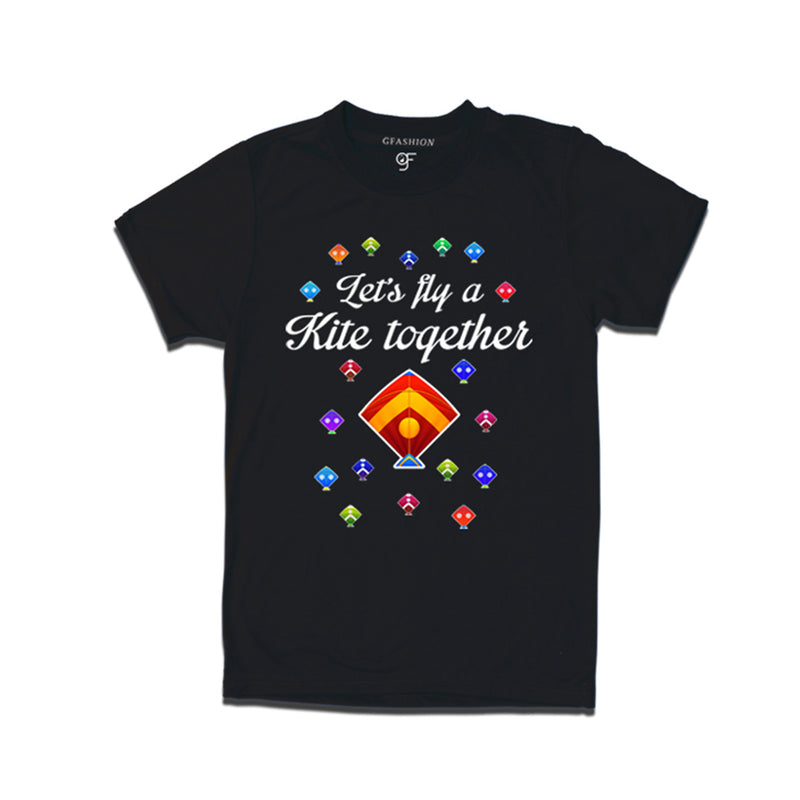 Let's fly a kite Together T-shirts for Sankranti in Black Color available @ gfashion.jpg