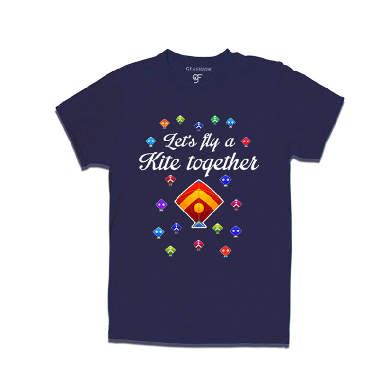 Let's fly a kite Together T-shirts for Sankranti in Navy Color available @ gfashion.jpg