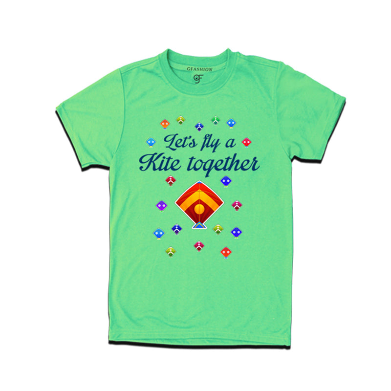 Let's fly a kite Together T-shirts for Sankranti in Pista Green Color available @ gfashion.jpg