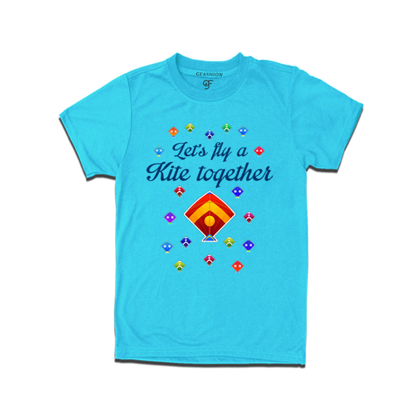 Let's fly a kite Together T-shirts for Sankranti in Sky Blue Color available @ gfashion.jpg
