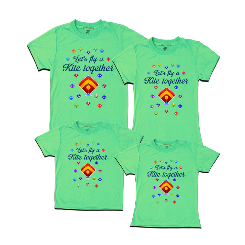Let's fly a kite Together T-shirts for Sankranti with Family-Friends in Pista Green Color available @ gfashion.jpg