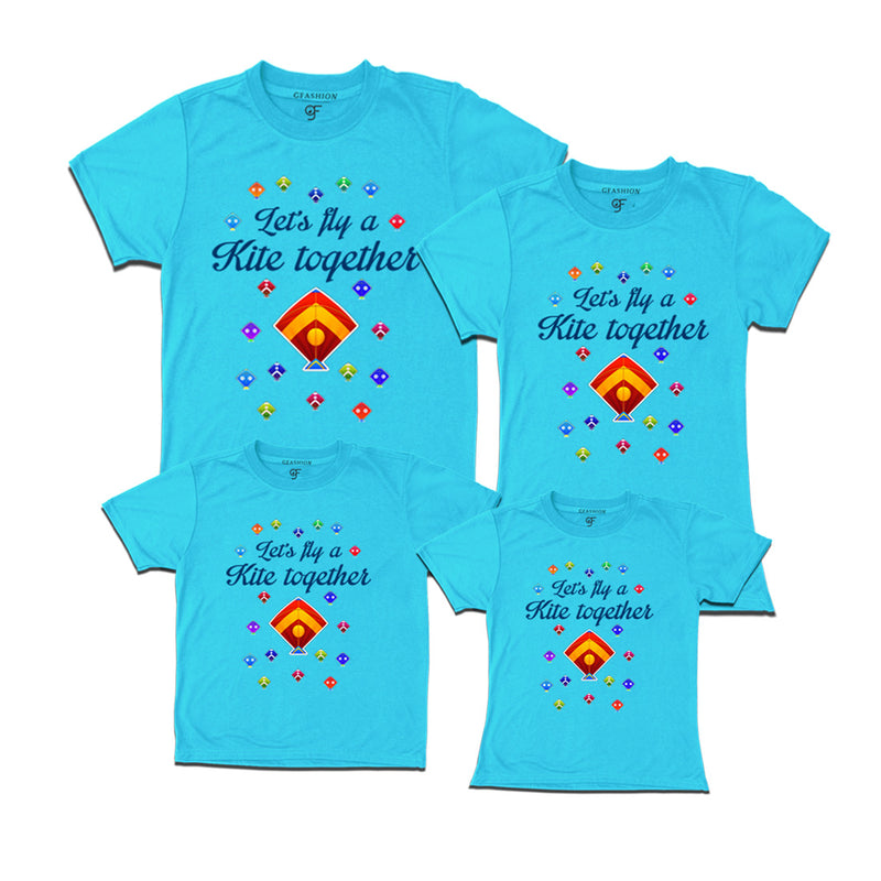 Let's fly a kite Together T-shirts for Sankranti with Family-Friends in Sky Blue Color available @ gfashion.jpg