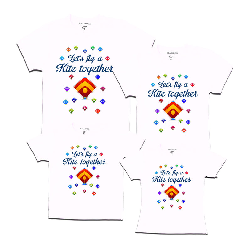 Let's fly a kite Together T-shirts for Sankranti with Family-Friends in White Color available @ gfashion.jpg