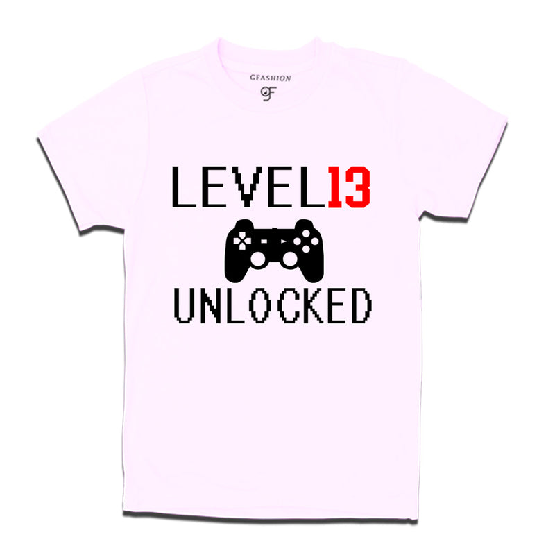 Level 13 Unlocked Birthday Tshirts For Boy-Girl in White Color available @ Gfashion.jpg