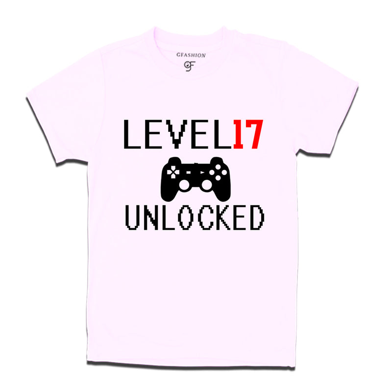 Level 17 Unlocked Birthday Tshirts For Boy-Girl in White Color available @ Gfashion.jpg