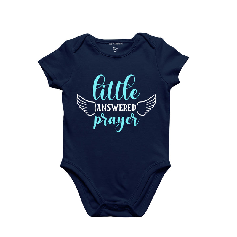 Little Answered Prayer-Baby Bodysuit or Rompers or Onesie in Navy Color available @ gfashion.jpg
