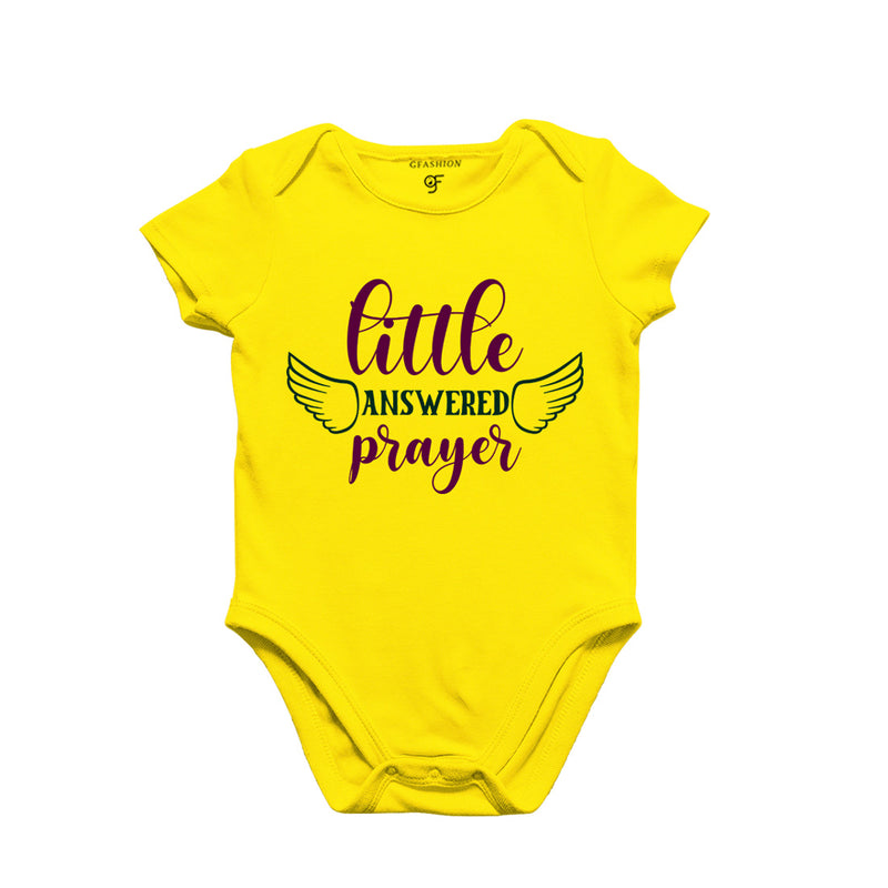 Little Answered Prayer-Baby Bodysuit or Rompers or Onesie in Yellow Color available @ gfashion.jpg