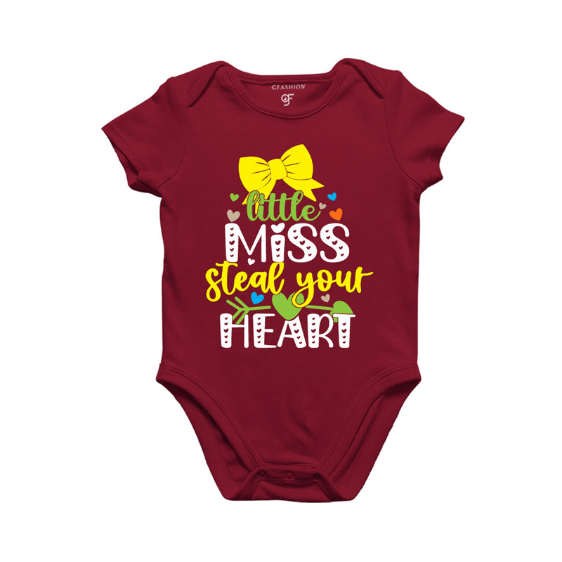 Little Miss Steal Your Heart Baby Bodysuit in Maroon Color available @ gfashion.jpg