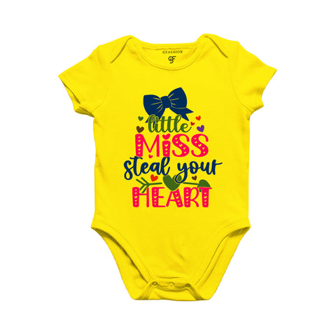 Little Miss Steal Your Heart Baby Bodysuit in Yellow Color available @ gfashion.jpg