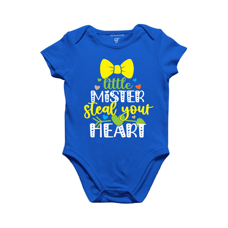 Little Mister Steal Your Heart Baby Onesie in Blue Color available @ gfashion.jpg