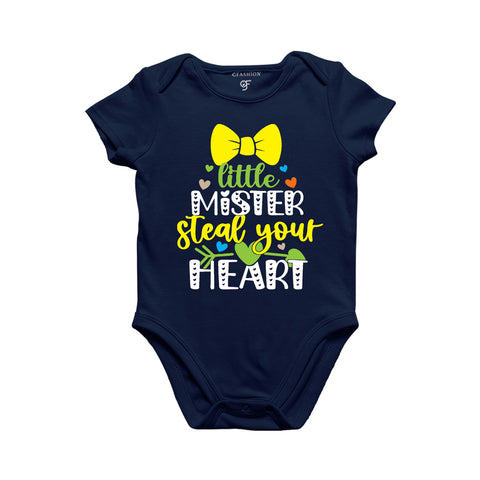 Little Mister Steal Your Heart Baby Onesie in Navy Color available @ gfashion.jpg