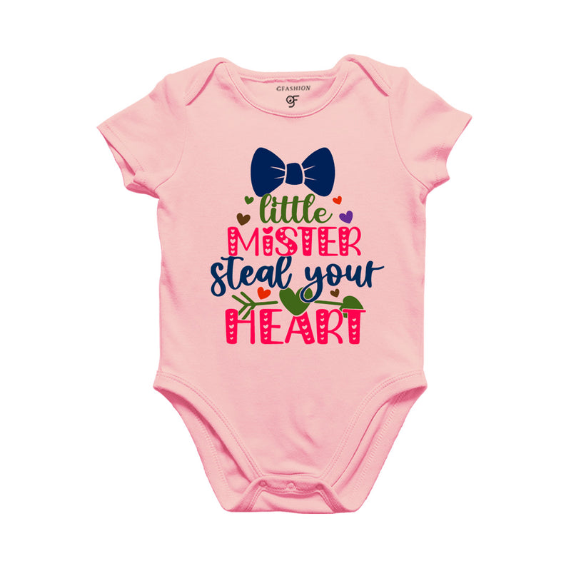 Little Mister Steal Your Heart Baby Onesie in Pink Color available @ gfashion.jpg