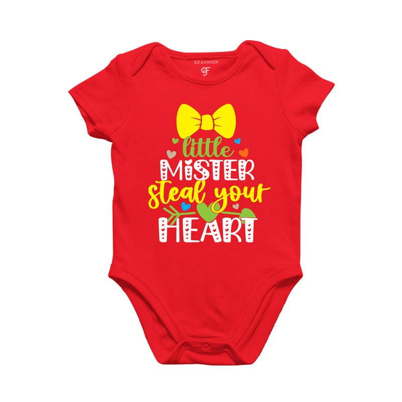 Little Mister Steal Your Heart Baby Onesie in Red Color available @ gfashion.jpg