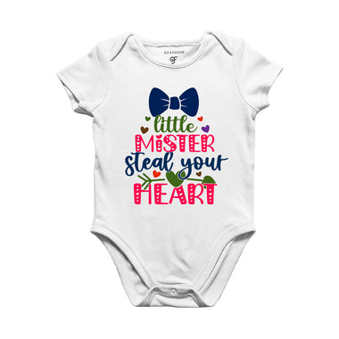 Little Mister Steal Your Heart Baby Onesie in White Color available @ gfashion.jpg