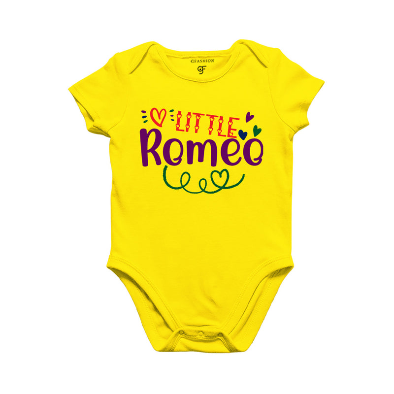Little Romeo Baby Bodysuit in Yellow Color available @ gfashion.jpg