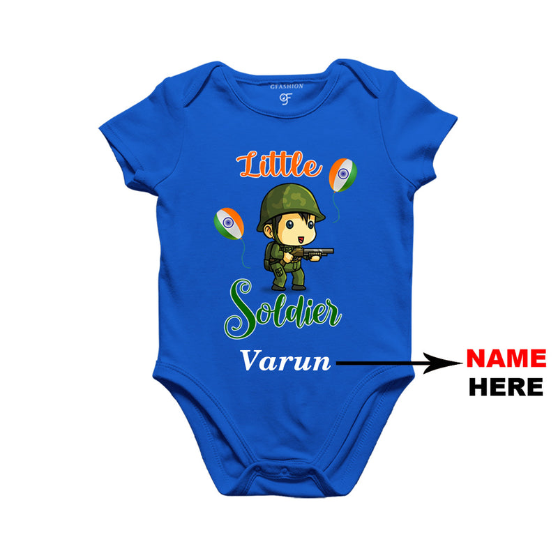 Little Soldier Baby Bodysuit-Name Customized in Blue Color available @ gfashion.jpg
