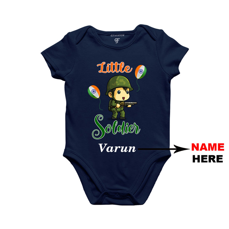 Little Soldier Baby Bodysuit-Name Customized in Navy  Color available @ gfashion.jpg