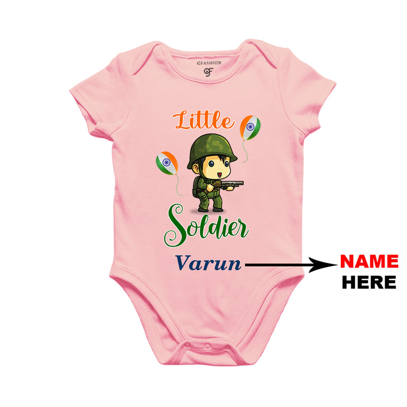 Little Soldier Baby Bodysuit-Name Customized in Pink Color available @ gfashion.jpg