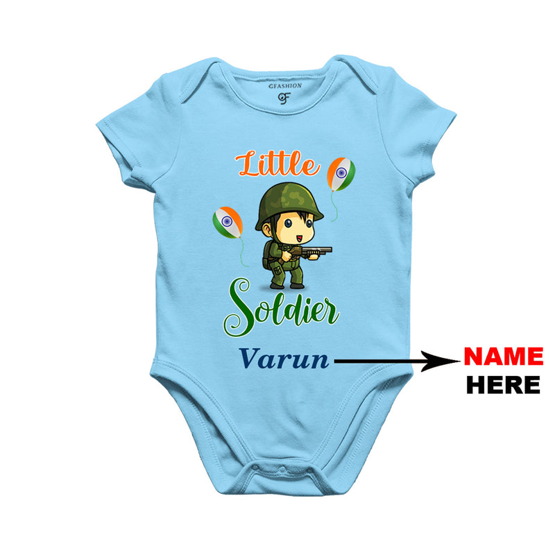 Little Soldier Baby Bodysuit-Name Customized in Sky Blue Color available @ gfashion.jpg