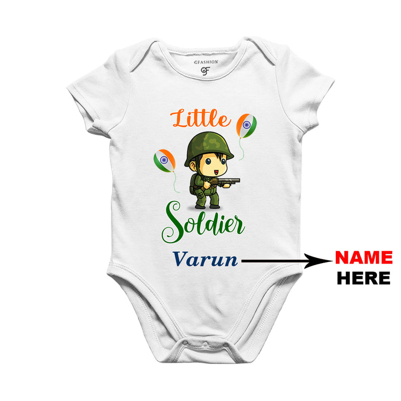 Little Soldier Baby Bodysuit-Name Customized in White Color available @ gfashion.jpg