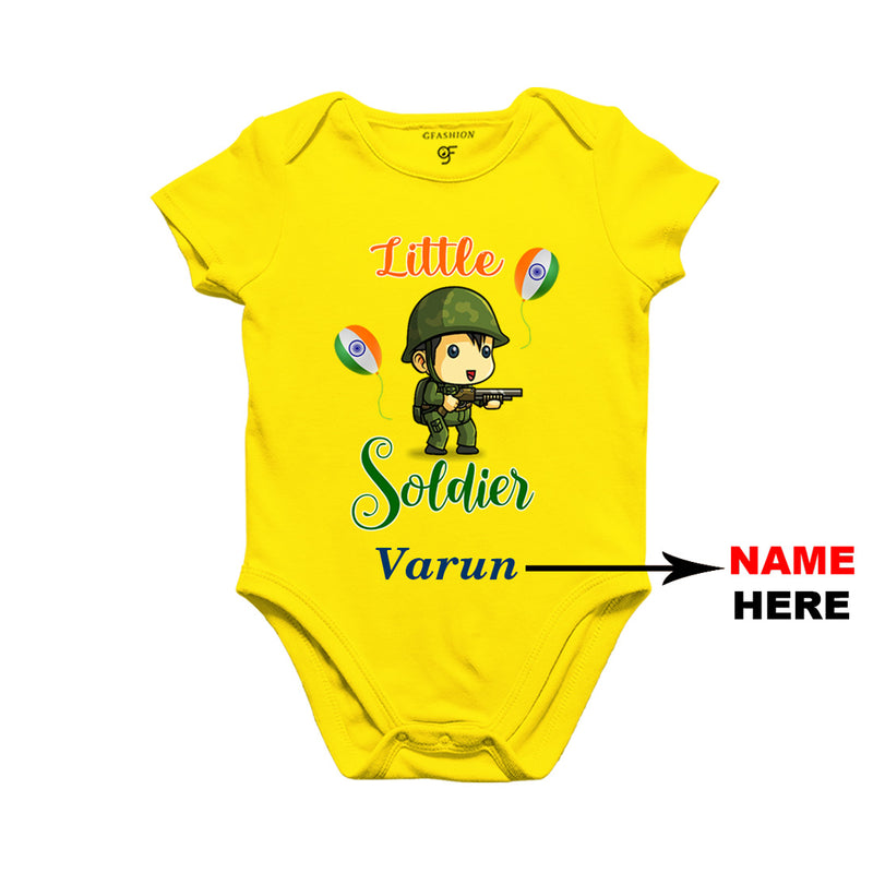 Little Soldier Baby Bodysuit-Name Customized in Yellow Color available @ gfashion.jpg