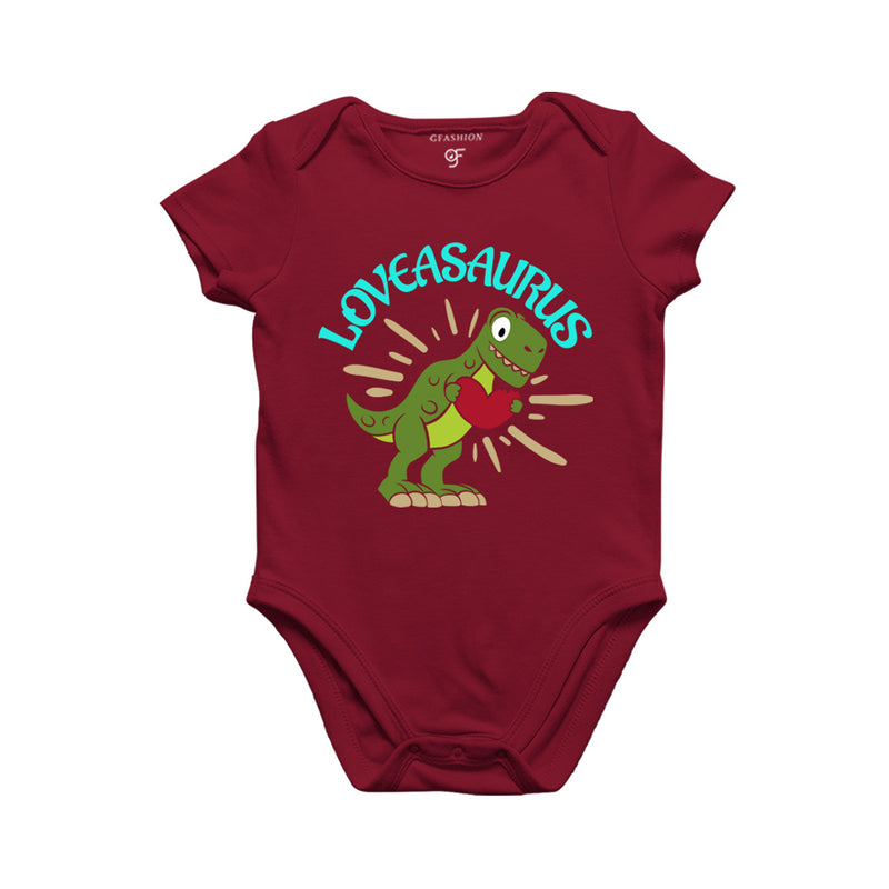 Love-a-Saurus Baby Bodysuit in Maroon Color available @ gfashion.jpg